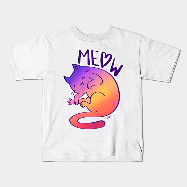 Cats Meow Kids T-Shirt by Toni Tees